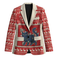 Yule Cat And Yule Lads Blazer Cute Retro Style - Wonder Print Shop