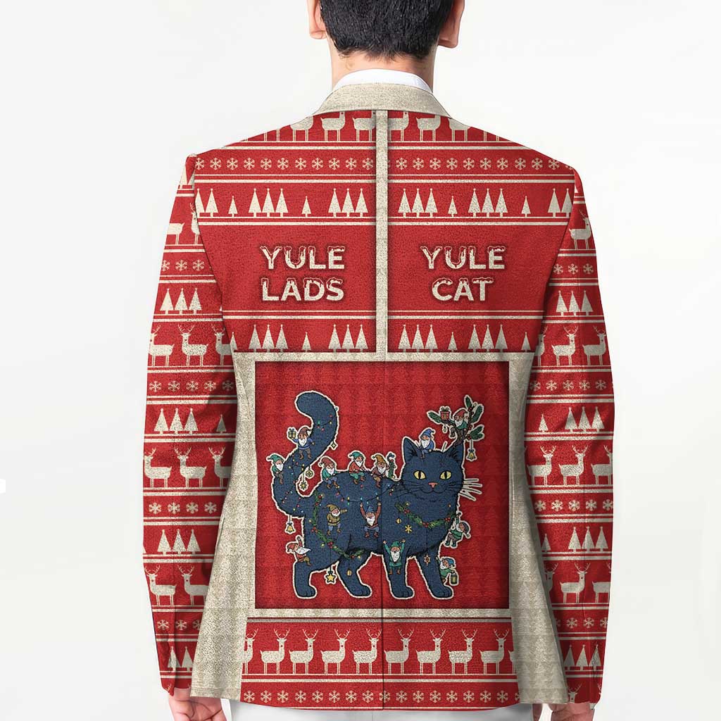 Yule Cat And Yule Lads Blazer Cute Retro Style - Wonder Print Shop