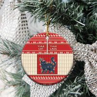 Yule Cat And Yule Lads Ceramic Ornament Cute Retro Style - Wonder Print Shop