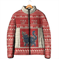 Yule Cat And Yule Lads Padded Jacket Cute Retro Style - Wonder Print Shop
