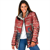 Yule Cat And Yule Lads Padded Jacket Cute Retro Style - Wonder Print Shop