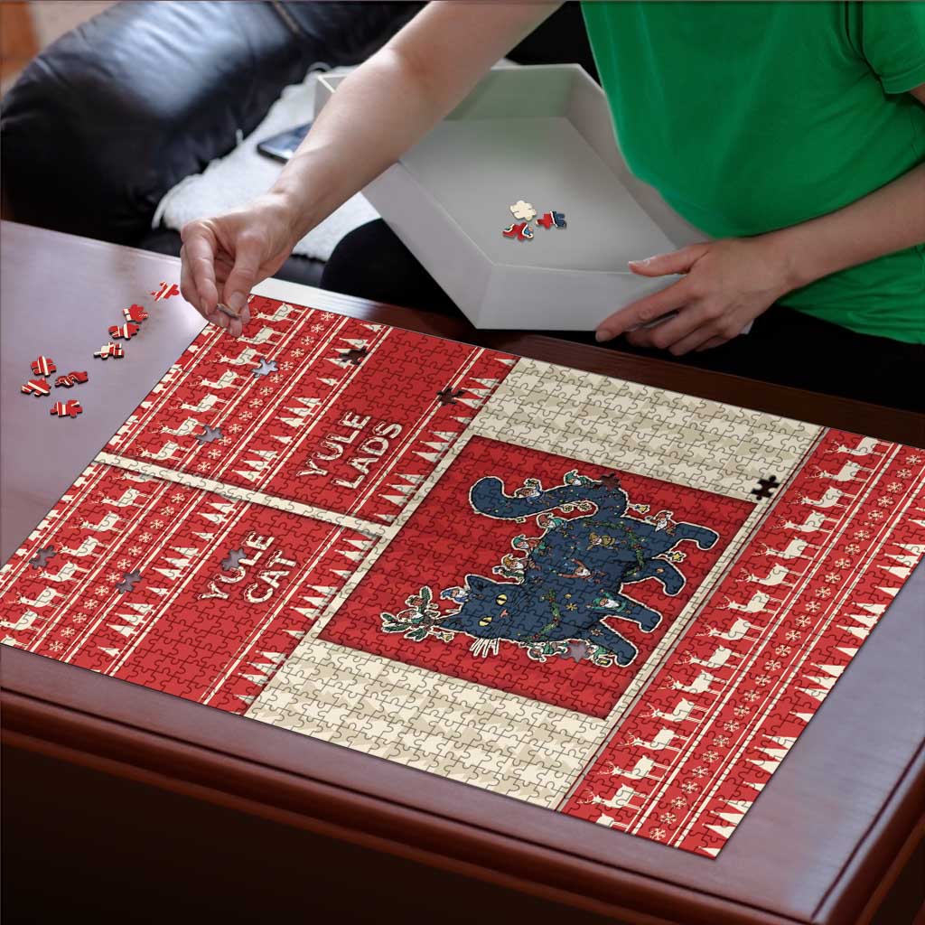 Yule Cat And Yule Lads Puzzle Cute Retro Style - Wonder Print Shop