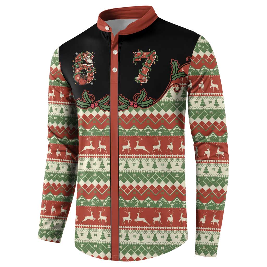 Western Yoke Button Sweatshirt Funny Six Seven Christmas - Wonder Print Shop