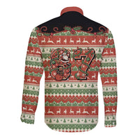 Western Yoke Long Sleeve Button Shirt Funny Six Seven Christmas - Wonder Print Shop