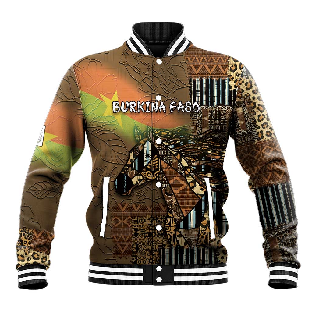 Personalized Burkina Faso Baseball Jacket African Tribal Horse Patchwork Style - Wonder Print Shop