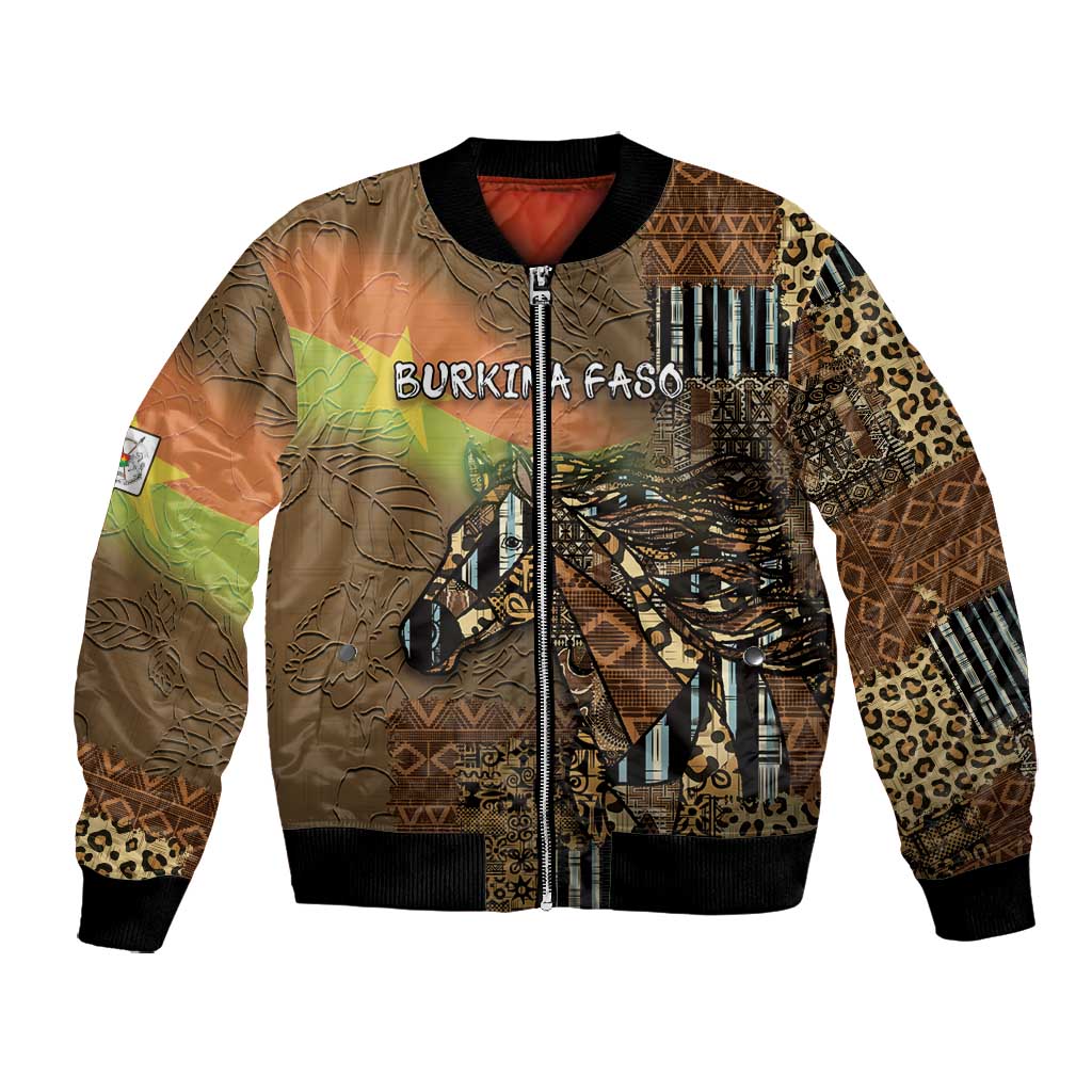 Personalized Burkina Faso Bomber Jacket African Tribal Horse Patchwork Style - Wonder Print Shop
