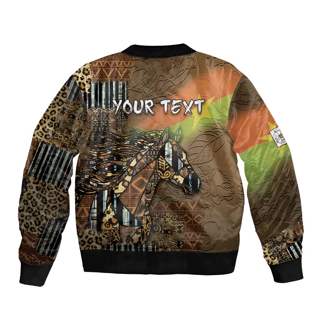 Personalized Burkina Faso Bomber Jacket African Tribal Horse Patchwork Style - Wonder Print Shop