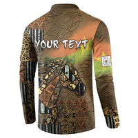 Personalized Burkina Faso Button Sweatshirt African Tribal Horse Patchwork Style