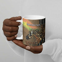 Personalized Burkina Faso Ceramic Mug African Tribal Horse Patchwork Style - Wonder Print Shop