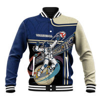 Custom Volleyball Baseball Jacket Astronaut Cosmic Spiker