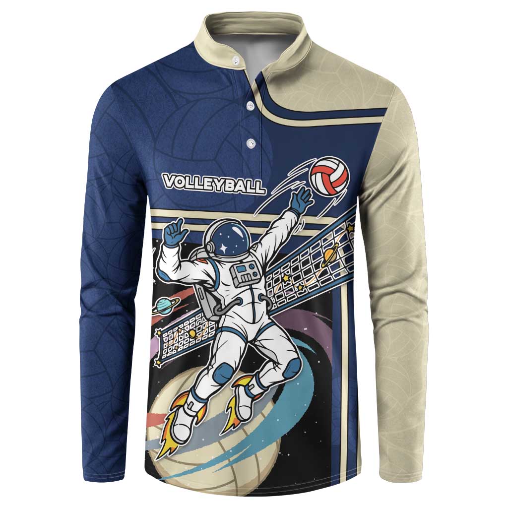 Custom Volleyball Button Sweatshirt Astronaut Cosmic Spiker