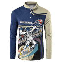 Custom Volleyball Button Sweatshirt Astronaut Cosmic Spiker
