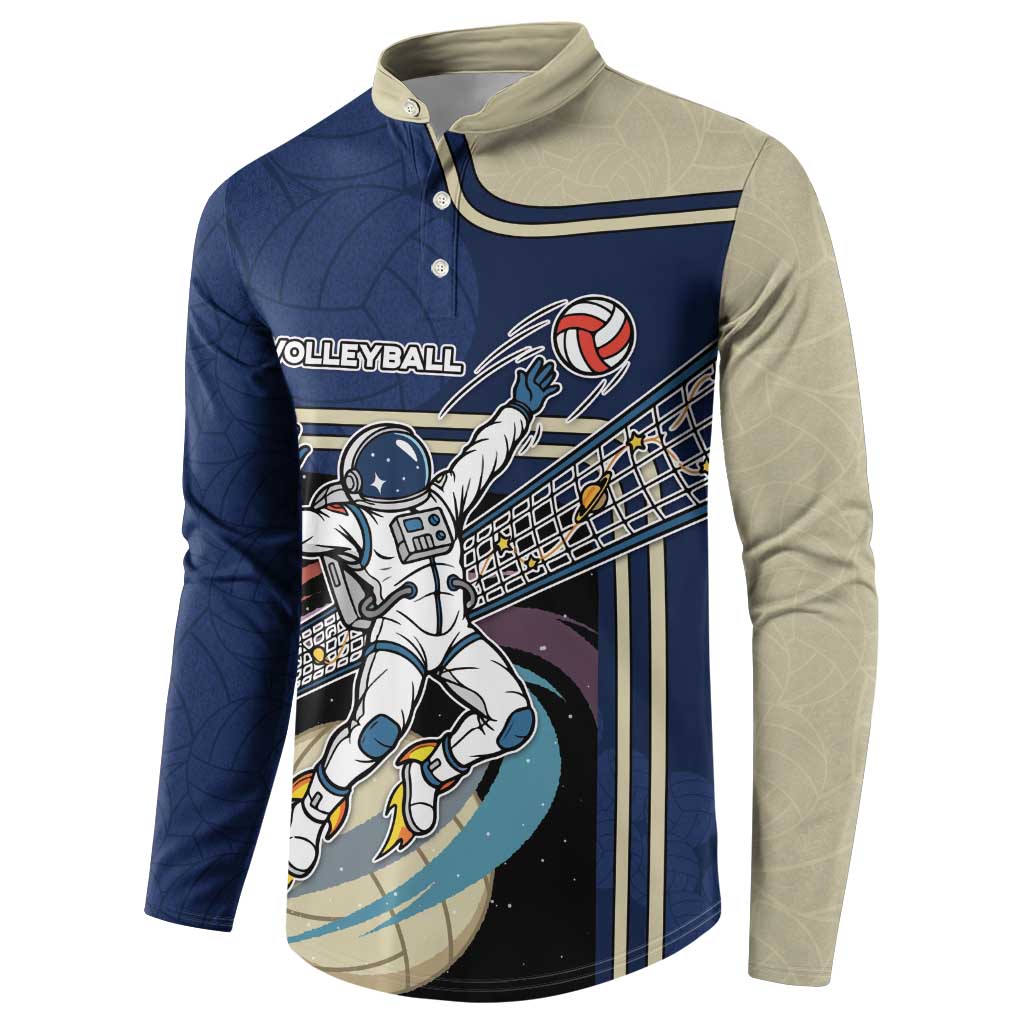 Custom Volleyball Button Sweatshirt Astronaut Cosmic Spiker