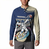 Custom Volleyball Button Sweatshirt Astronaut Cosmic Spiker
