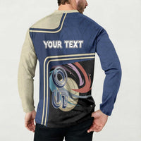 Custom Volleyball Button Sweatshirt Astronaut Cosmic Spiker