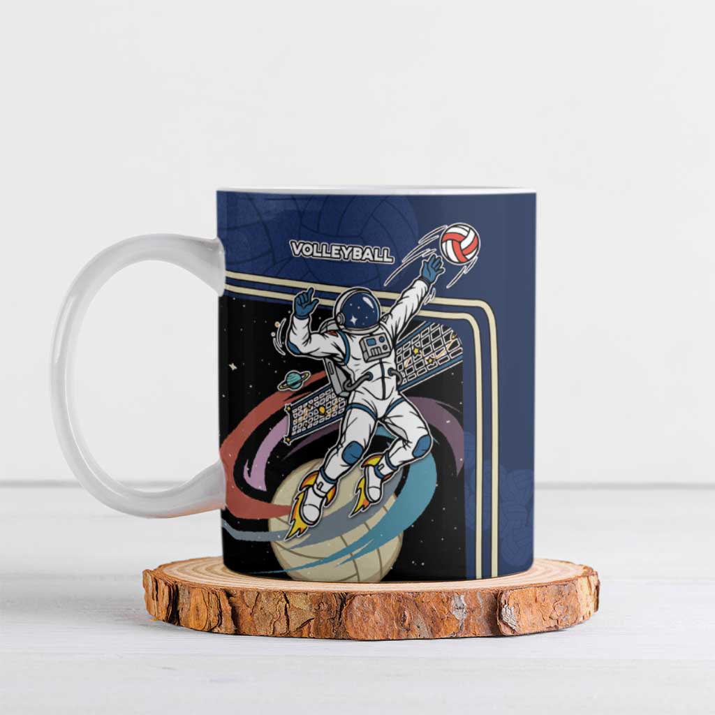 Custom Volleyball Ceramic Mug Astronaut Cosmic Spiker