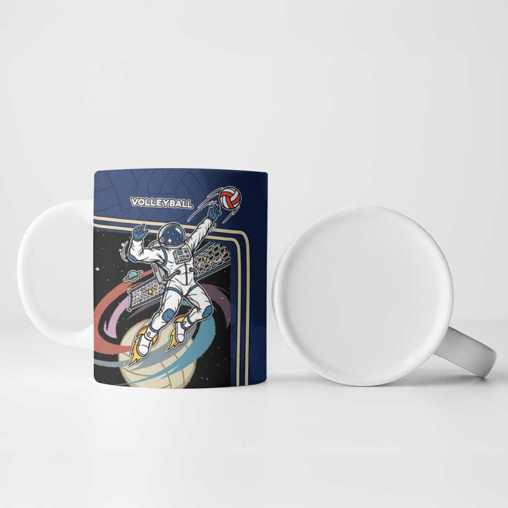 Custom Volleyball Ceramic Mug Astronaut Cosmic Spiker