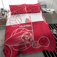 Poland Volleyball Bedding Set Halftone Dot Style