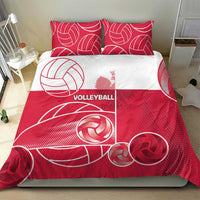 Poland Volleyball Bedding Set Halftone Dot Style