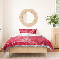 Poland Volleyball Bedding Set Halftone Dot Style