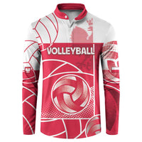 Custom Poland Volleyball Button Sweatshirt Halftone Dot Style