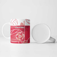 Custom Poland Volleyball Ceramic Mug Halftone Dot Style