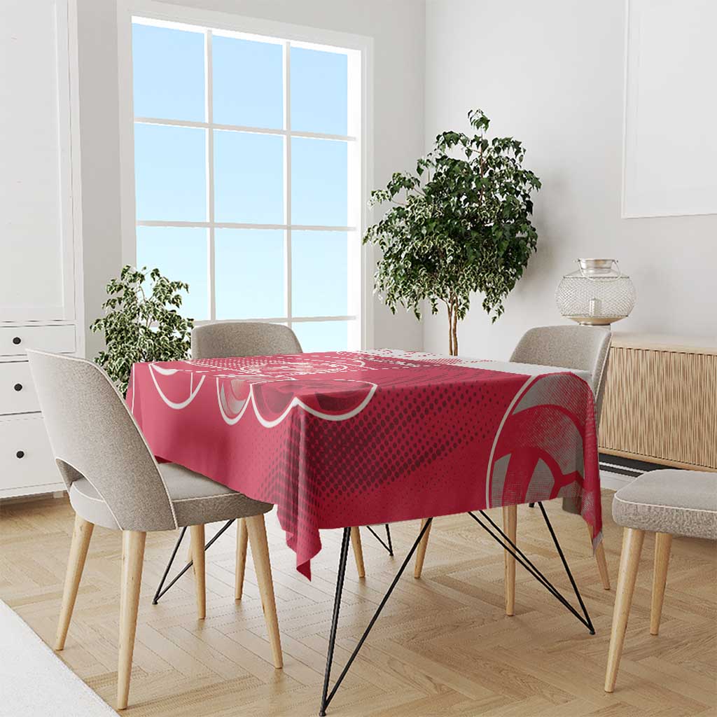 Poland Volleyball Tablecloth Halftone Dot Style