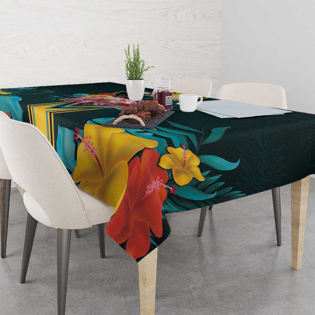 The Bahamas Tablecloth The Flamingo Tropical Flowers - Wonder Print Shop