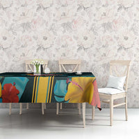 The Bahamas Tablecloth The Flamingo Tropical Flowers - Wonder Print Shop