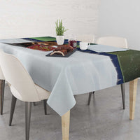 Finland Tablecloth Brown Bear With Symbol Under The Aurora Sky - Wonder Print Shop
