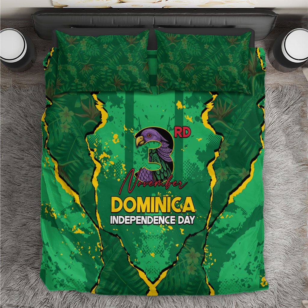 Dominica Independence Day Bedding Set Sisserou Parrot Caribbean Tropical Foliage