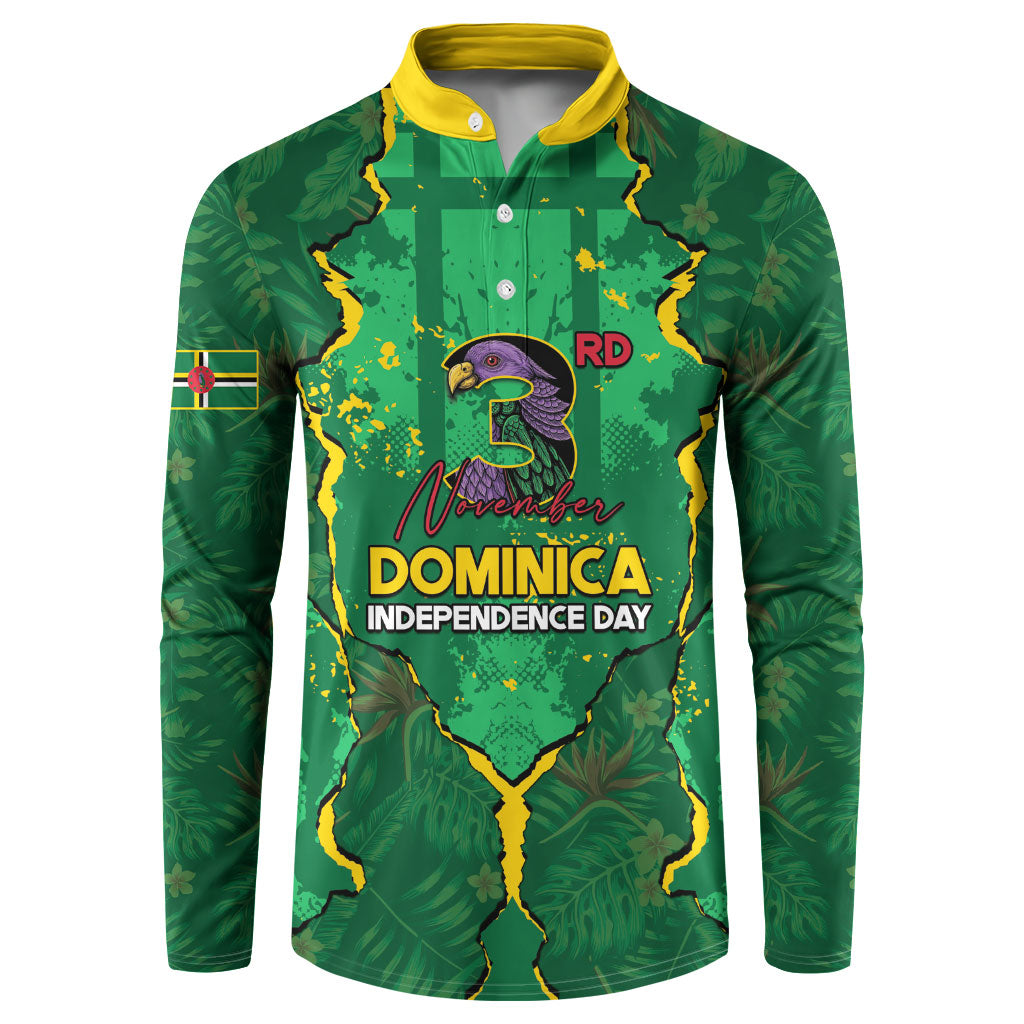 Personalized Dominica Independence Day Button Sweatshirt Sisserou Parrot Caribbean Tropical Foliage