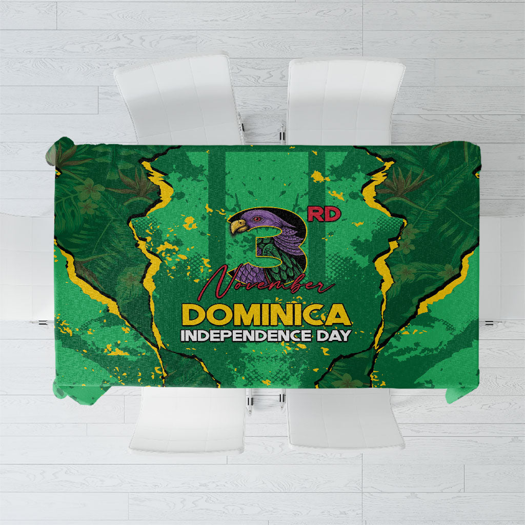 Dominica Independence Day Tablecloth Sisserou Parrot Caribbean Tropical Foliage