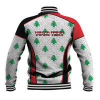 Personalized Lebanon Independence Day Baseball Jacket Peace Dove Cedar Tree Pattern
