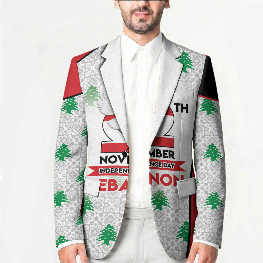 Personalized Lebanon Independence Day Blazer Peace Dove Cedar Tree Pattern