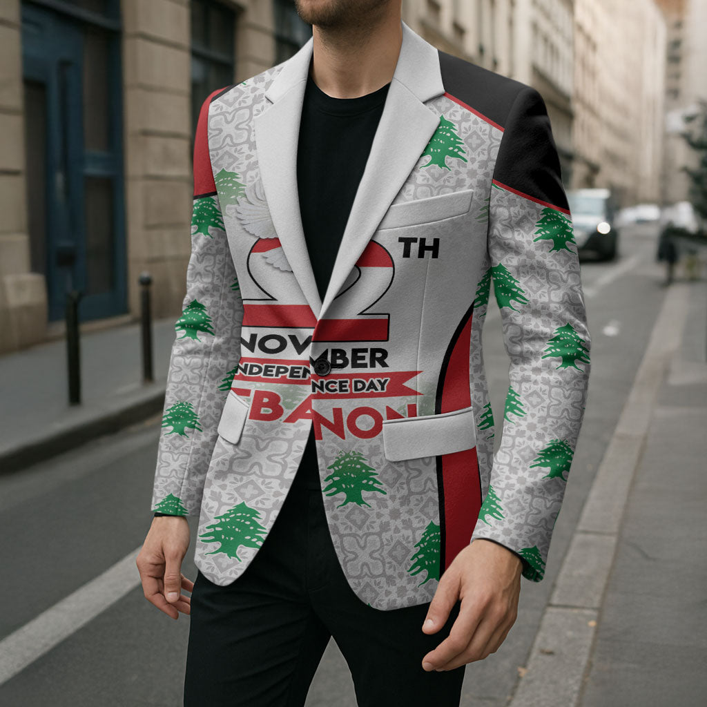 Personalized Lebanon Independence Day Blazer Peace Dove Cedar Tree Pattern