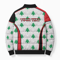 Personalized Lebanon Independence Day Bomber Puffer Jacket Peace Dove Cedar Tree Pattern