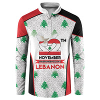 Personalized Lebanon Independence Day Button Sweatshirt Peace Dove Cedar Tree Pattern