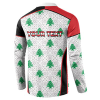 Personalized Lebanon Independence Day Button Sweatshirt Peace Dove Cedar Tree Pattern