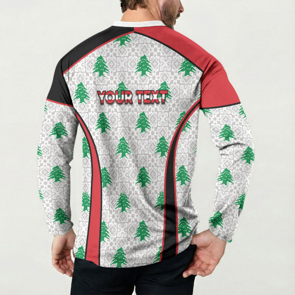 Personalized Lebanon Independence Day Button Sweatshirt Peace Dove Cedar Tree Pattern