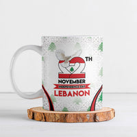 Personalized Lebanon Independence Day Ceramic Mug Peace Dove Cedar Tree Pattern