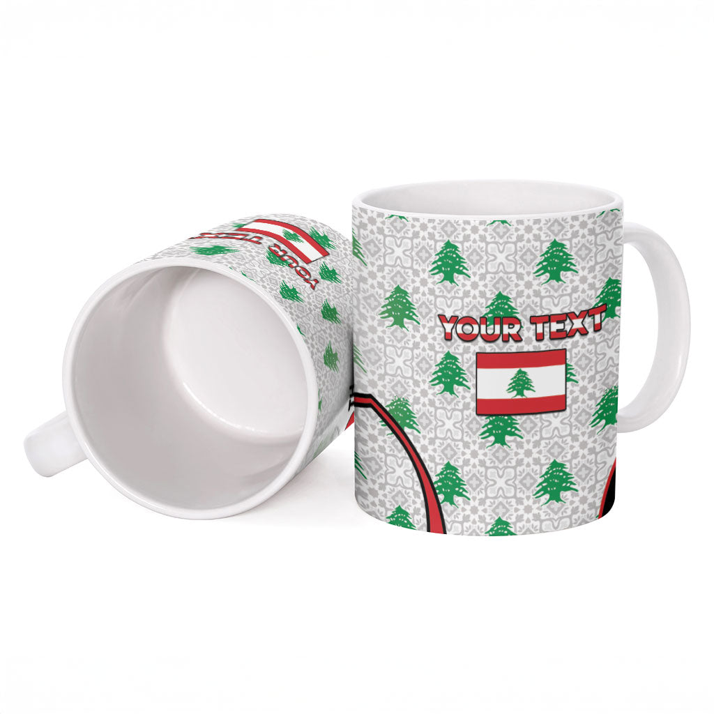 Personalized Lebanon Independence Day Ceramic Mug Peace Dove Cedar Tree Pattern