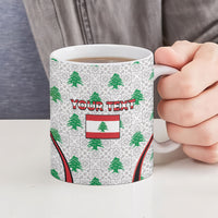 Personalized Lebanon Independence Day Ceramic Mug Peace Dove Cedar Tree Pattern