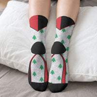 Personalized Lebanon Independence Day Crew Socks Peace Dove Cedar Tree Pattern