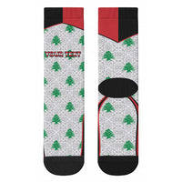 Personalized Lebanon Independence Day Crew Socks Peace Dove Cedar Tree Pattern