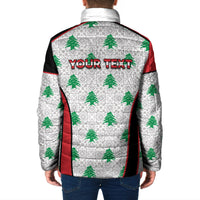 Personalized Lebanon Independence Day Padded Jacket Peace Dove Cedar Tree Pattern