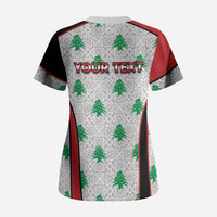 Personalized Lebanon Independence Day Scrub Top Peace Dove Cedar Tree Pattern
