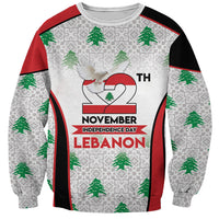 Personalized Lebanon Independence Day Sweatshirt Peace Dove Cedar Tree Pattern