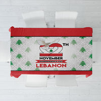 Lebanon Independence Day Tablecloth Peace Dove Cedar Tree Pattern