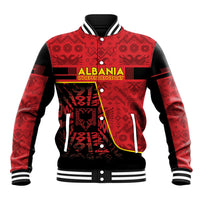 Personalized Albania Independence Day Baseball Jacket Double Headed Eagle 1912 Folk Pattern
